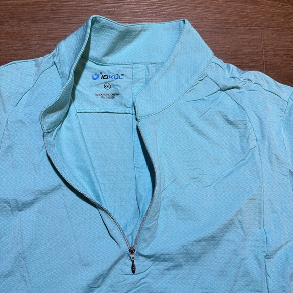 Ibkul Top Women XXL 1/4 Zip Shirt Vented Mesh Arms Blue Mock Long Sleeve Golf - Picture 7 of 11